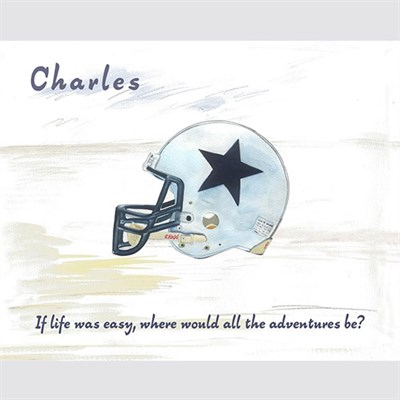 Personalized Football Helmet Art Print with Text - myDaVinci